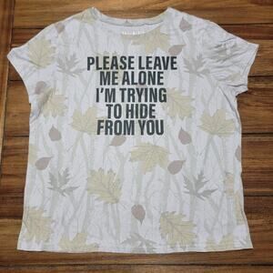 Wound Up Woodsy Camo Tee "Please Leave Me Alone..." - Size M (8-10)